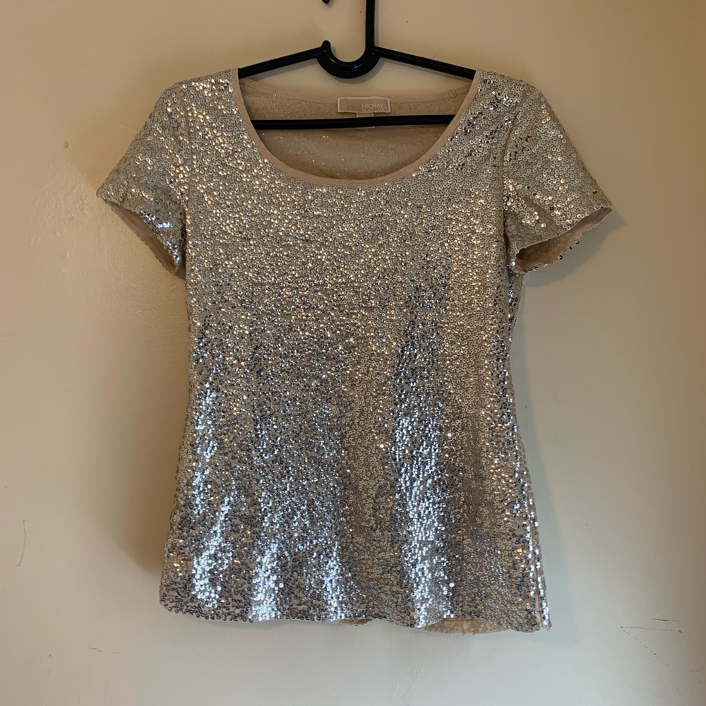 Michel Kors Tan Sparkle Shirt